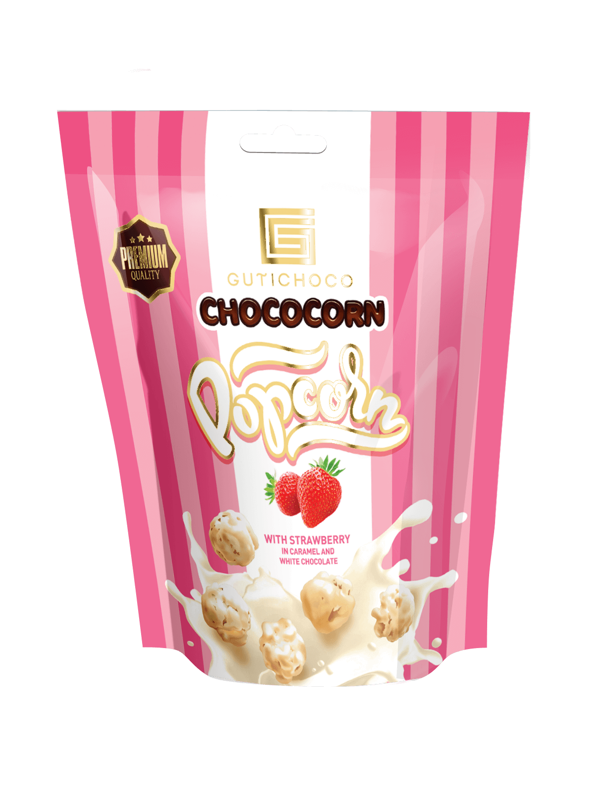 Popcorn White Chocolate & Strawberry 70g