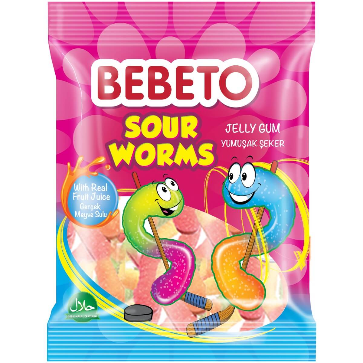 Bebeto Sour Worms 80g