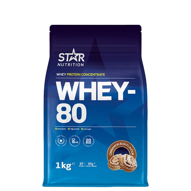 Läs mer om Star Nutrition Whey-80 Cinnamon Bun 1kg