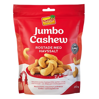 Exotic Snacks Jumbo Cashew Rostade Med Havssalt 200g