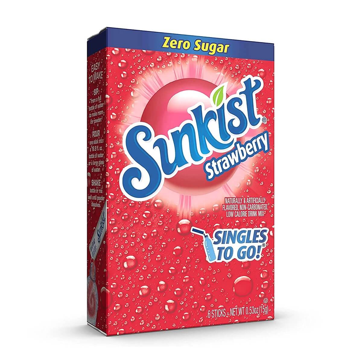 Sunkist Strawberry Zero Sugar Singles to Go 6-pack