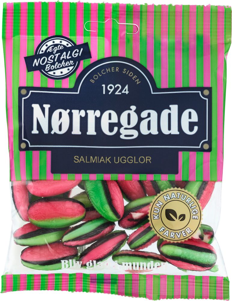 Läs mer om Norregade Salmiak Ugglor 130g