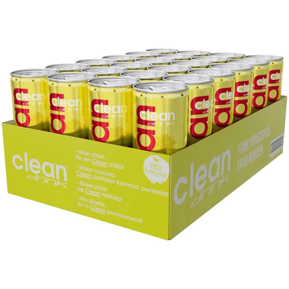 Läs mer om Clean Drink - Kiwi & Smultron Koffeinfri 33cl x 24st