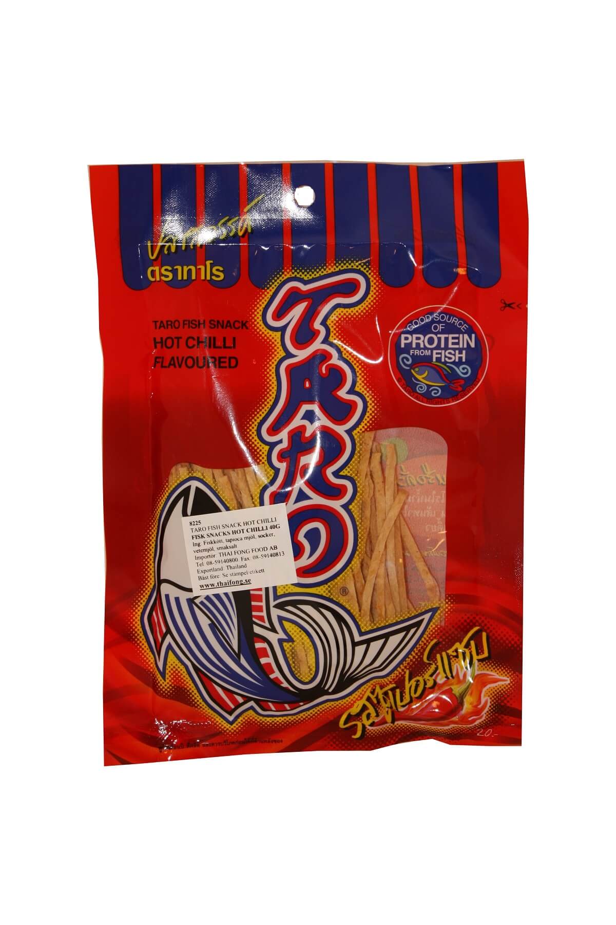 Läs mer om Taro Fish Snack Hot Chilli 25g