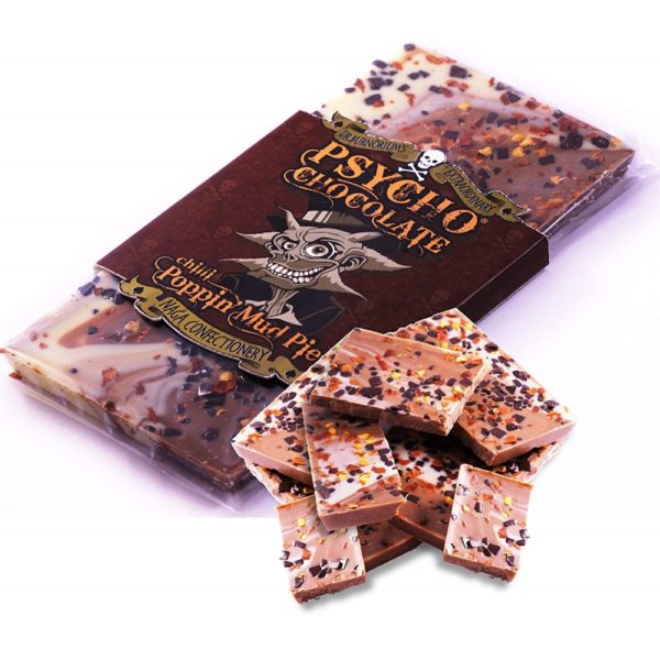 Läs mer om Psycho Chocolate - Naga Chili Poppin Mud Pie 100g