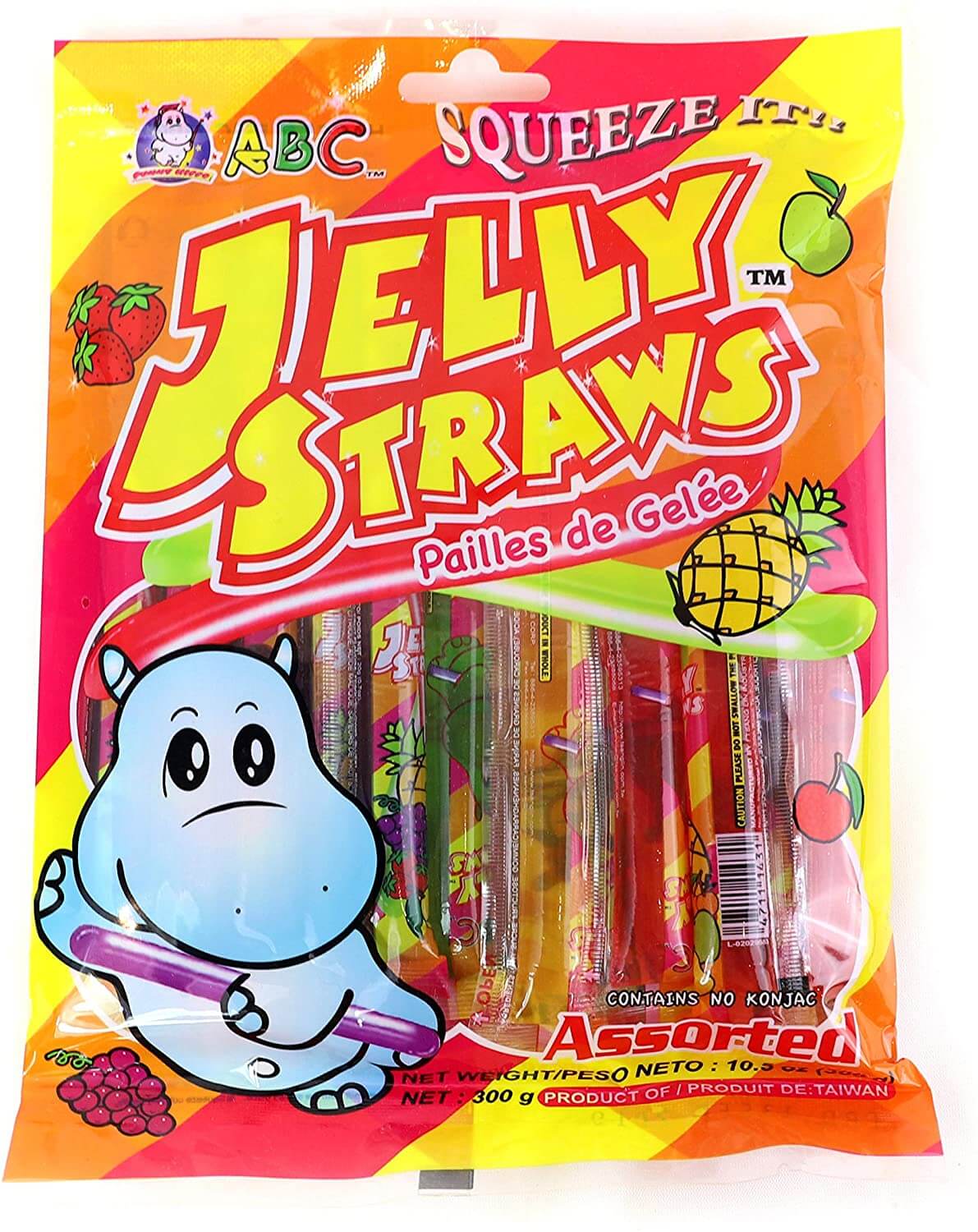 Läs mer om ABC Happy Hippo Jelly Straws 300g