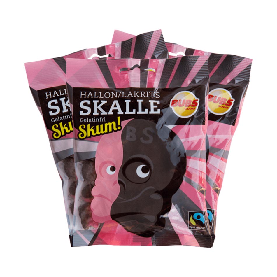 Bubs Hallon/lakritsskalle Skum 90g x 3st