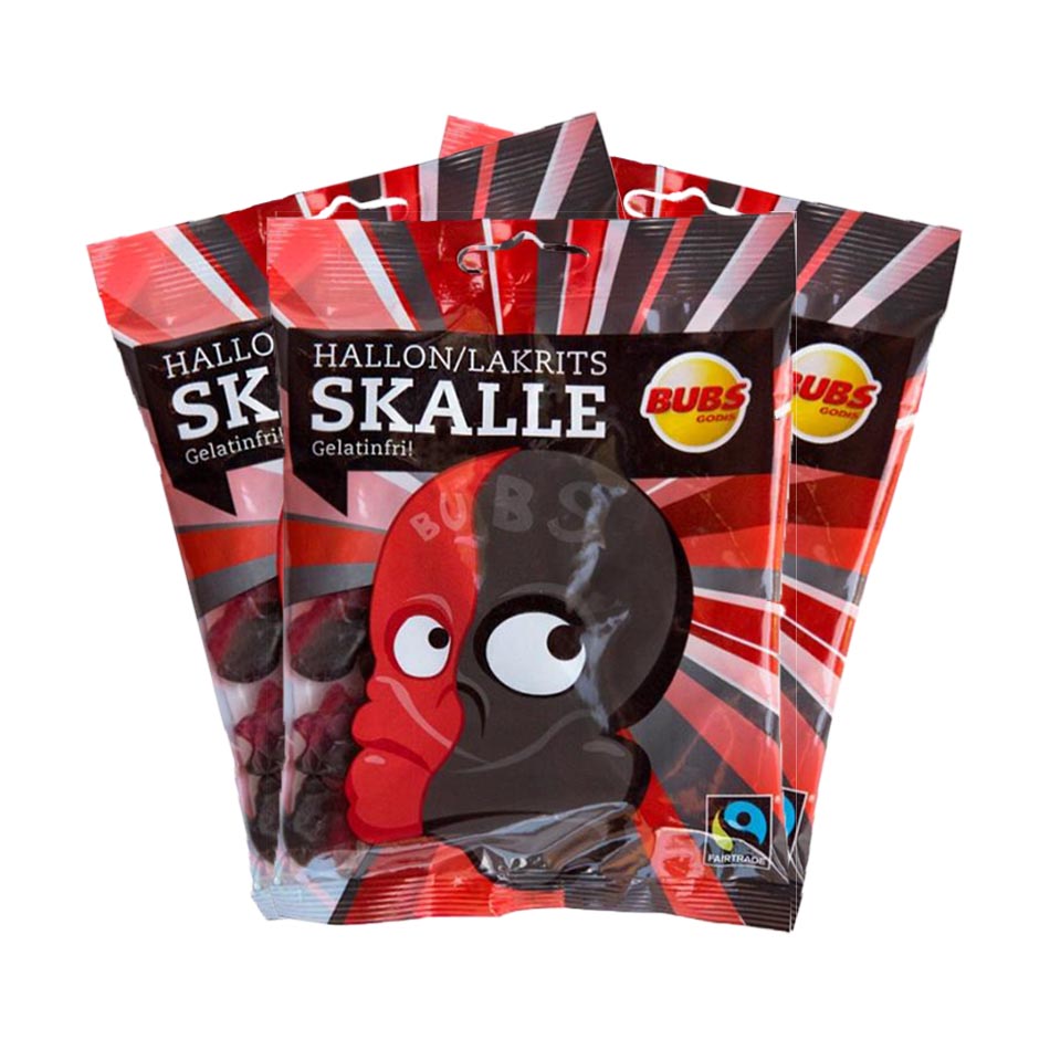 Läs mer om Bubs Hallonlakritsskalle 90g x 3st