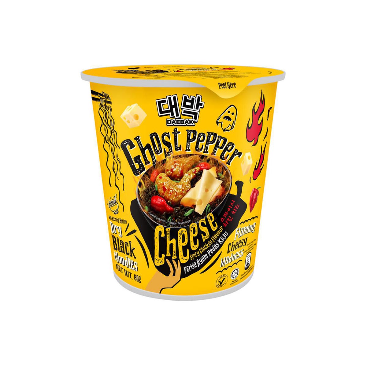 Läs mer om Daebak Noodle Bowl Ghost Pepper Chicken Cheese 80g