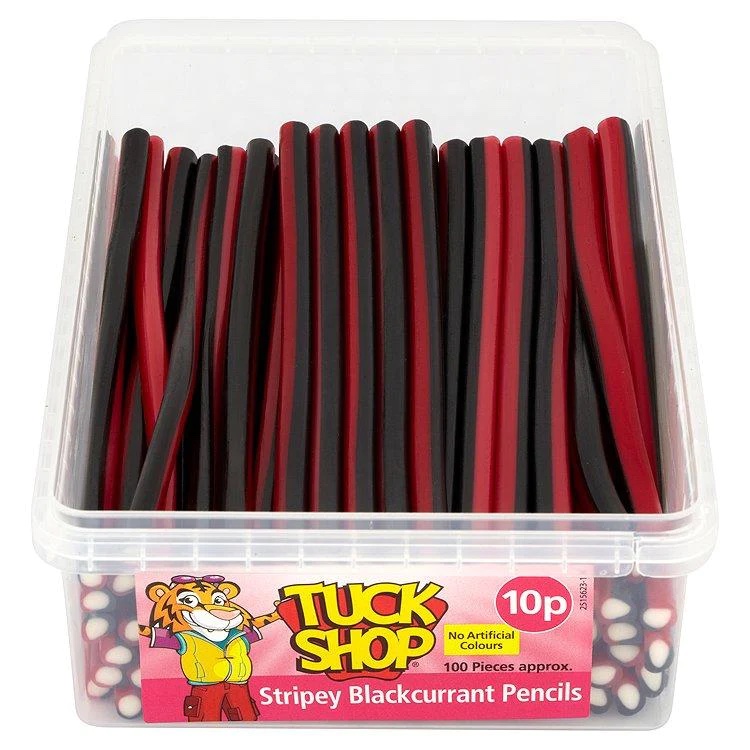 Tuckshop Stripey Blackcurrant Pencils 1.2kg