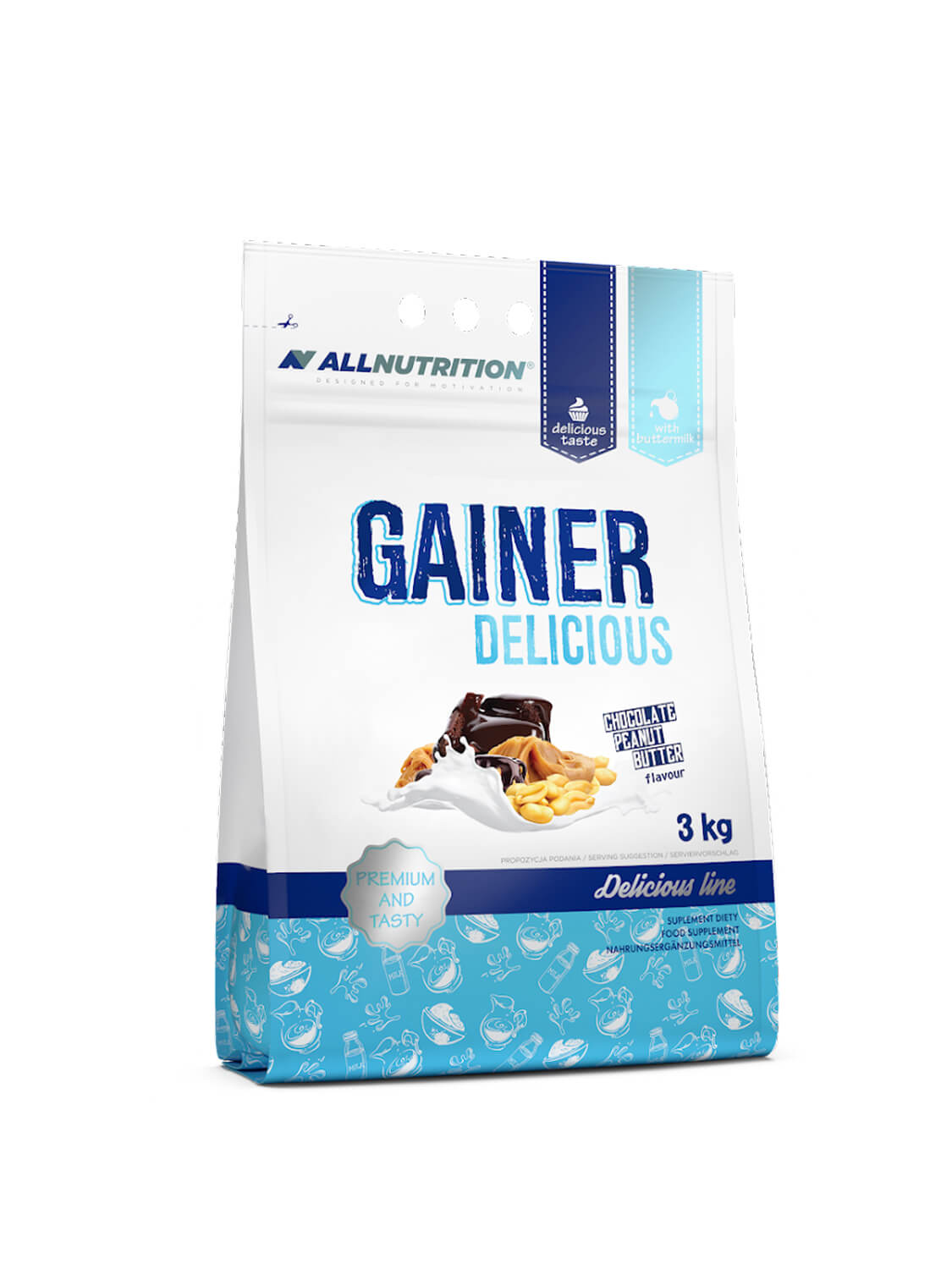 Läs mer om Allnutrition Gainer Delicious - Chocolate Peanut Butter 3kg