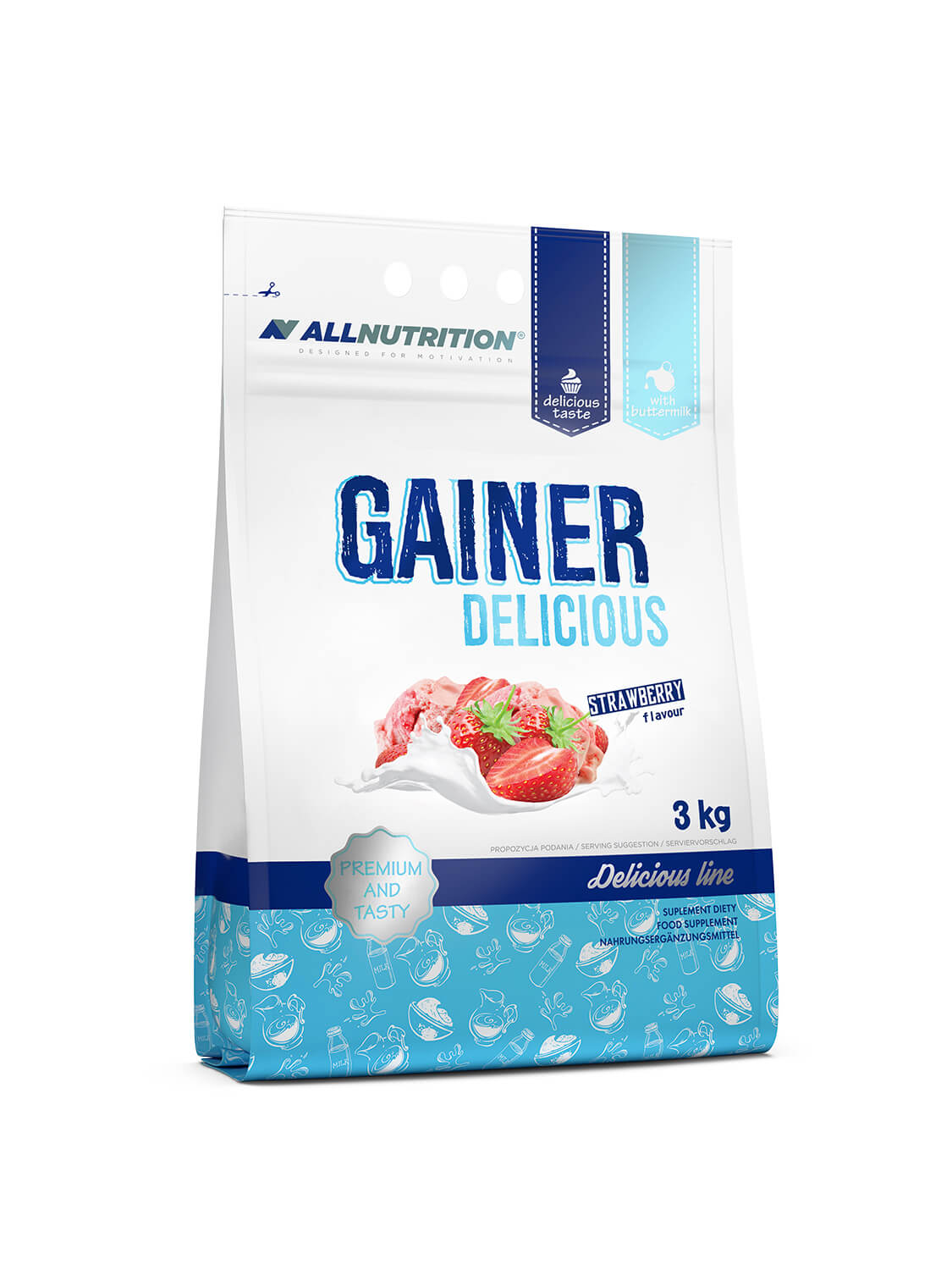 Läs mer om Allnutrition Gainer Delicious - Strawberry Ice Cream 3kg
