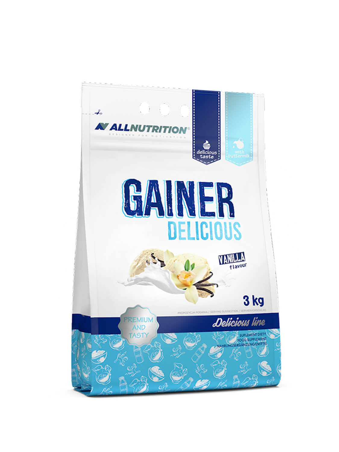 Läs mer om Allnutrition Gainer Delicious - Vanilla 3kg