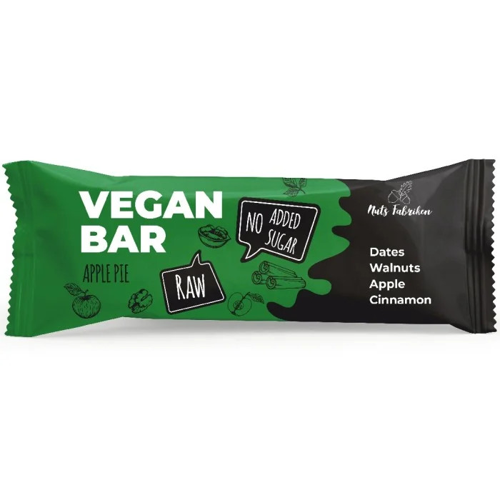 Läs mer om Nuts Fabriken Vegan Bar Apple Pie 40g