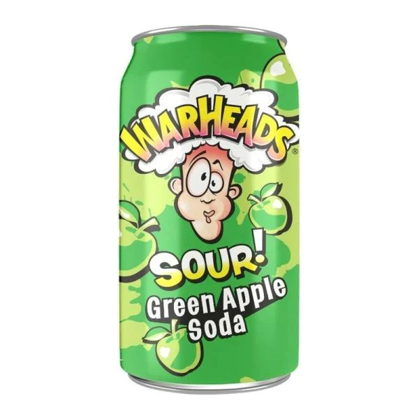 Läs mer om Warheads Sour Soda - Green Apple 355ml