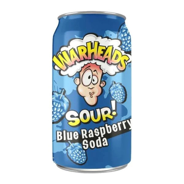 Läs mer om Warheads Sour Soda - Blue Raspberry 355ml