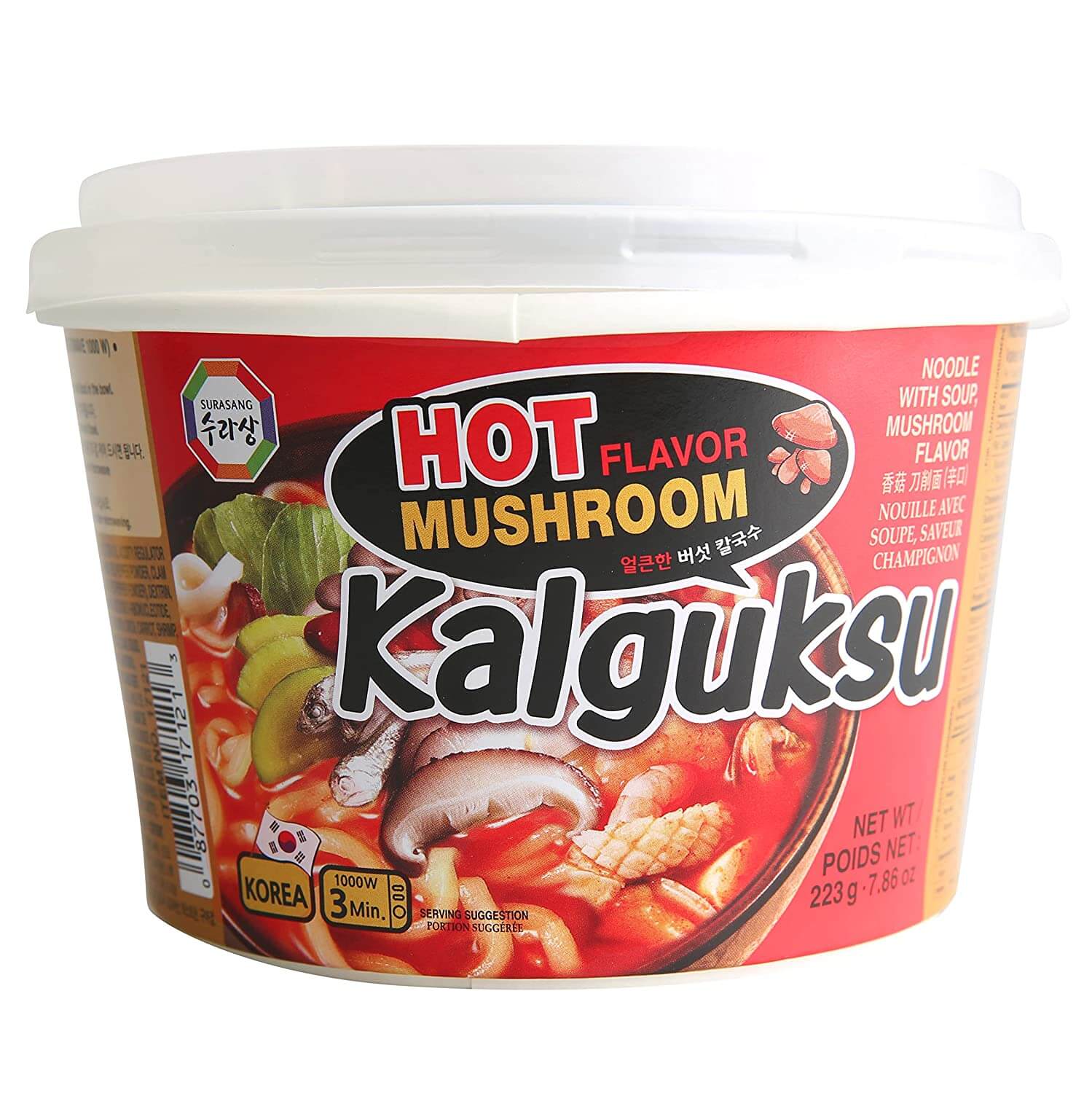 Surasang Noodle Bowl Kalguksu Hot Mushroom 223g