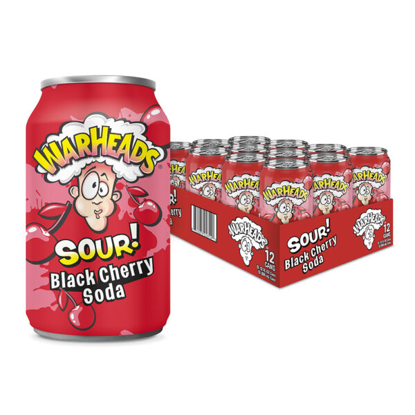 Läs mer om Warheads Sour Soda - Black Cherry 355ml x 12st