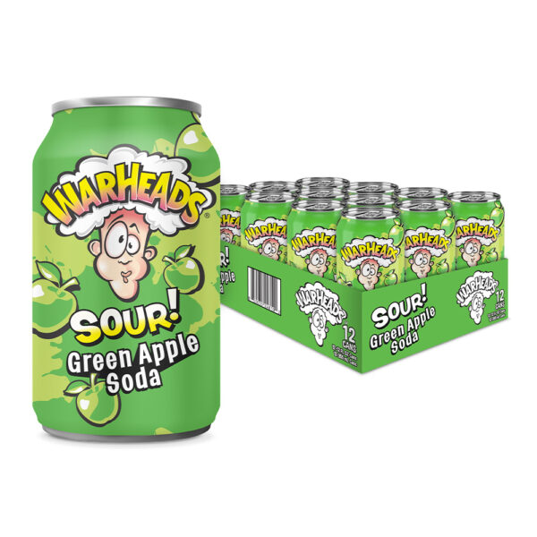 Läs mer om Warheads Sour Soda - Green Apple 355ml x 12st