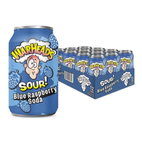 Warheads Sour Soda - Blue Raspberry 355ml x 12st