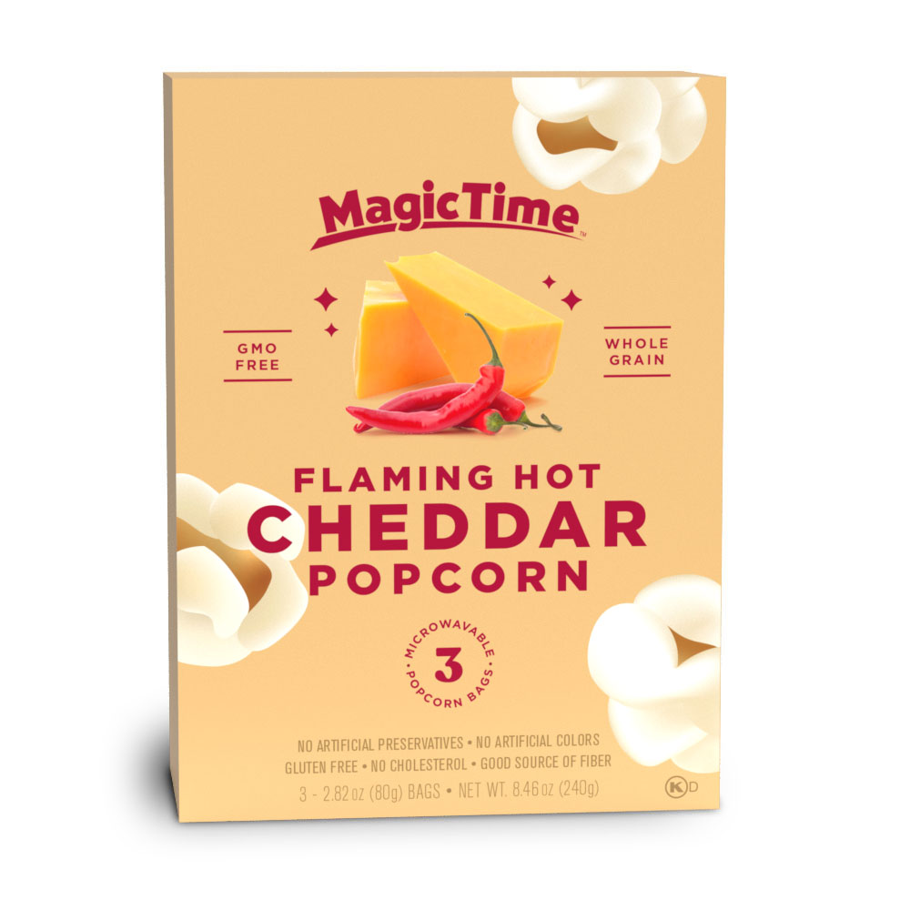 Läs mer om Magic Time Flaming Hot Cheddar Popcorn 240g