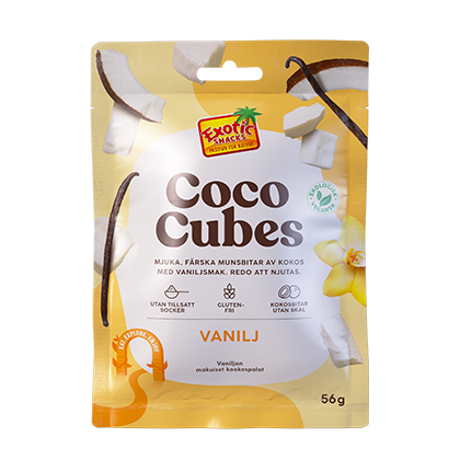 Läs mer om Exotic Snacks Coco Cubes Vanilj 56g