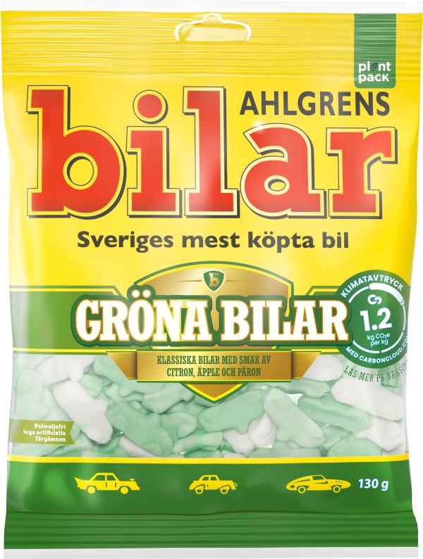 Läs mer om Ahlgrens Gröna Bilar 100g