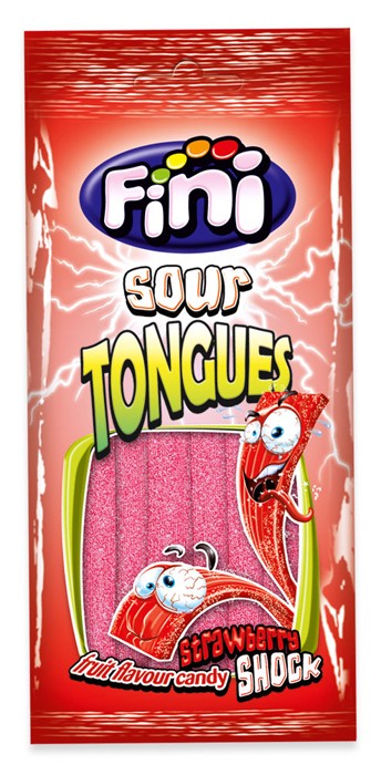 Läs mer om Fini Sour Tongues Strawberry 80g