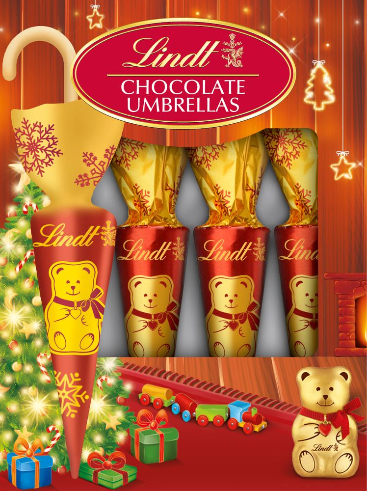 Lindt Lindor Teddy Umbrellas 54g