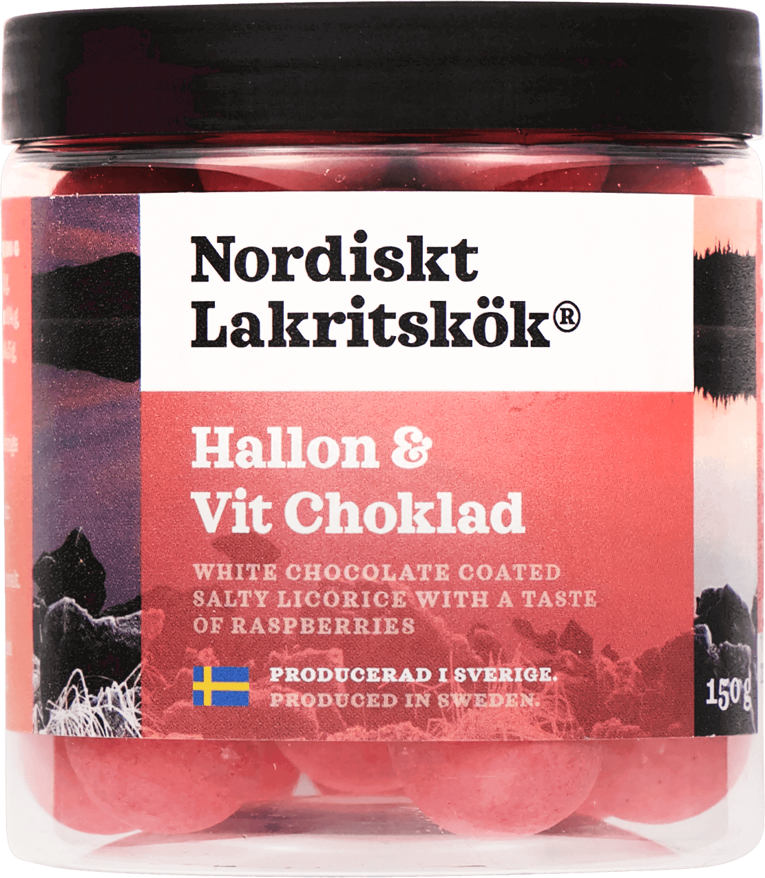 Nordiskt Lakritskök - Salt Lakritskula Med Vit Choklad & Hallon 150g