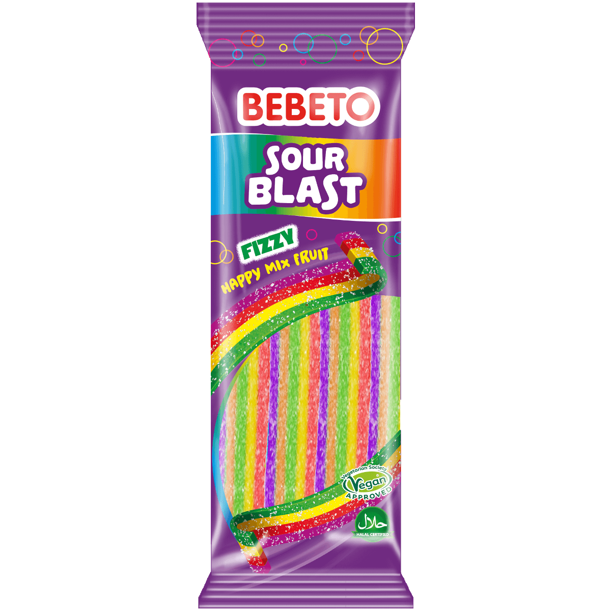 Läs mer om Bebeto Sour Blast - Fizzy Mix Fruit 180g