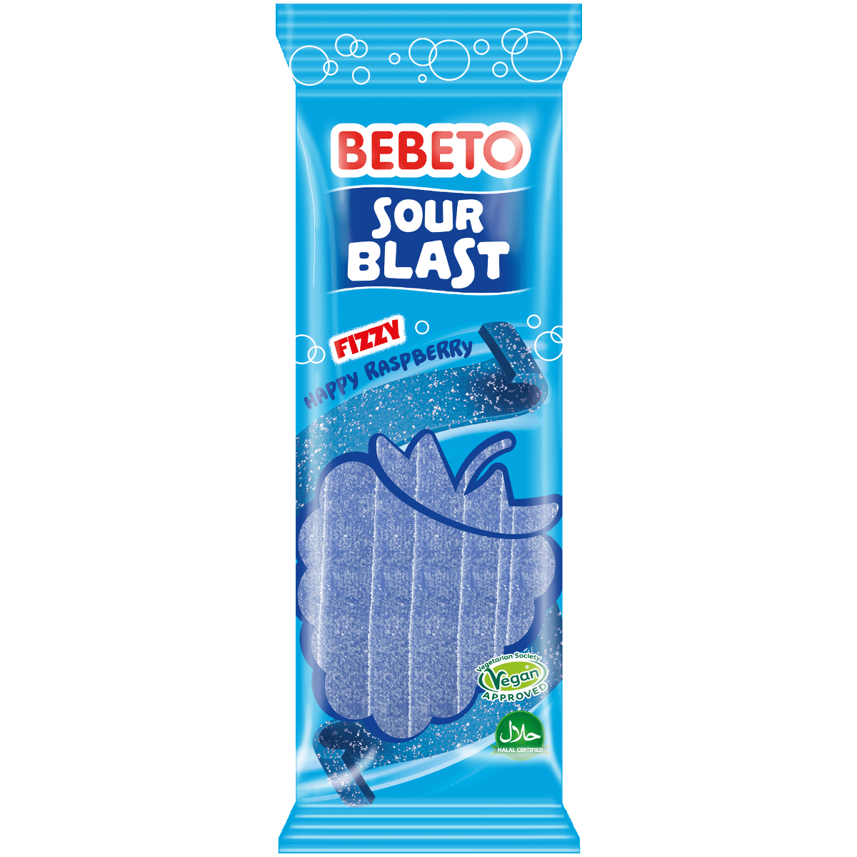 Läs mer om Bebeto Sour Blast - Fizzy Raspberry 180g