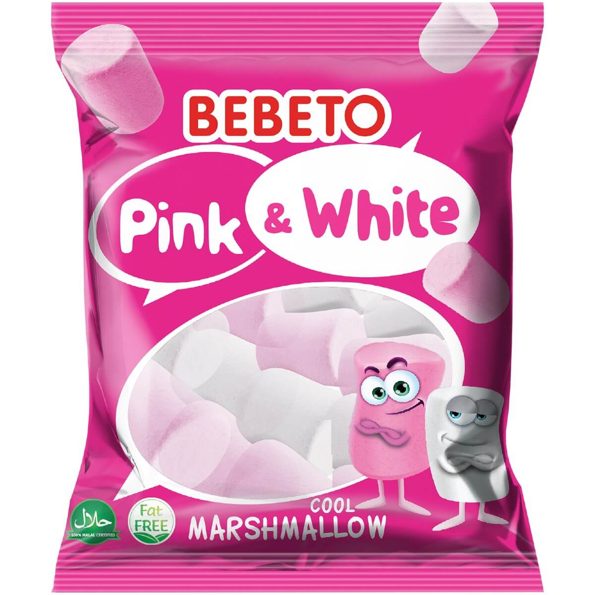 Läs mer om Bebeto Marshmallow Pink & White 275g