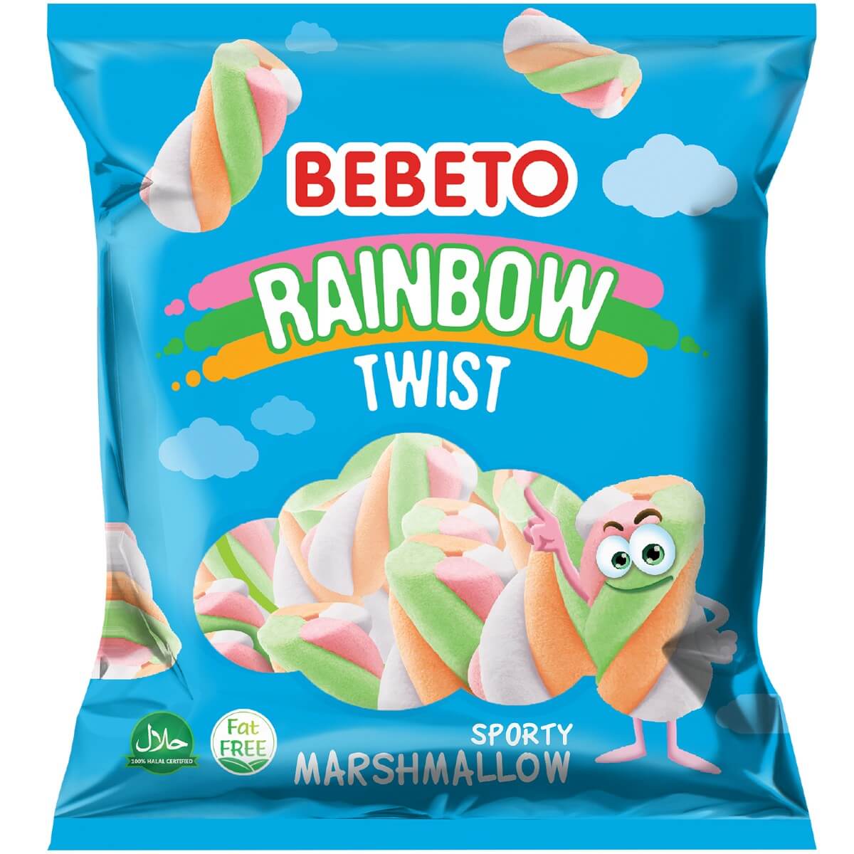 Läs mer om Bebeto Marshmallow Rainbow Twist 275g