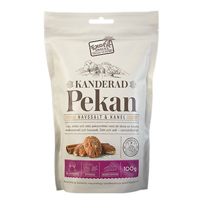 Exotic Snacks Kanderad Pekan Med Havssalt & Kanel 100g