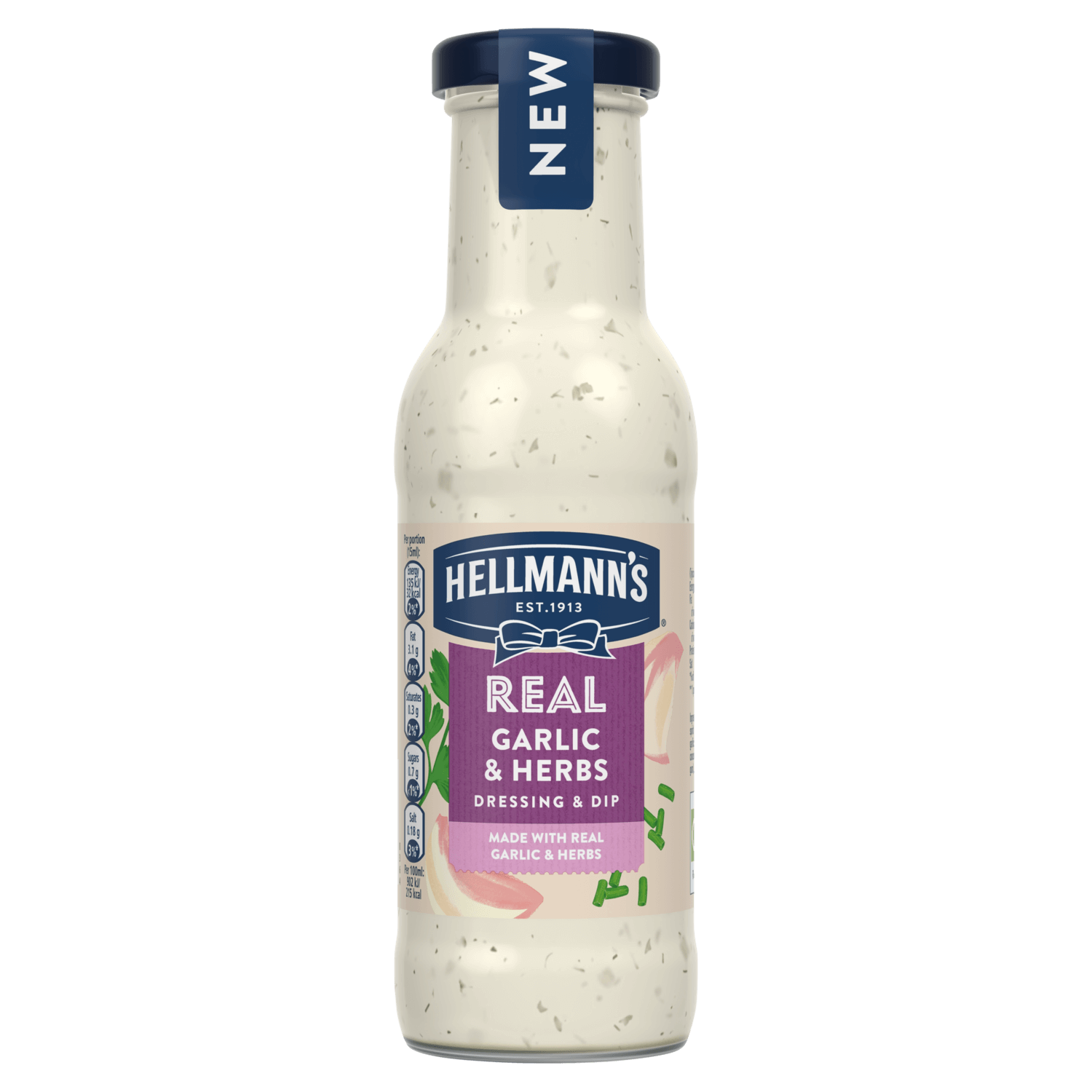 Hellmanns Real Garlic & Herbs Dressing & Dip 250ml