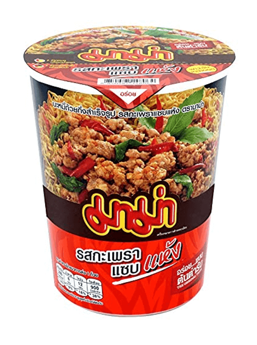Läs mer om Mama Instant Noodles - Spicy Basil Cup 60g