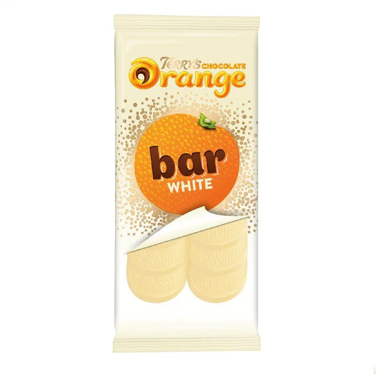 Köp Terrys White Chocolate Orange Bar 85g hos Coopers Candy