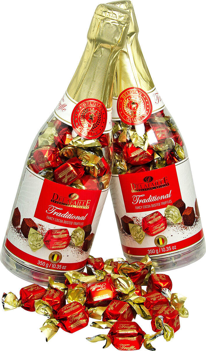 Delafaille Chocolate Truffles Champagne Bottle 350g