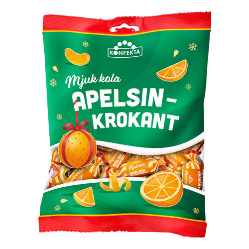 Läs mer om Konfekta Apelsinkrokantkola 200g