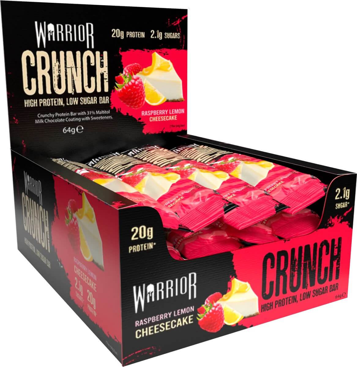 Warrior Crunch Proteinbar - Raspberry Lemon Cheesecake 64g x 12st
