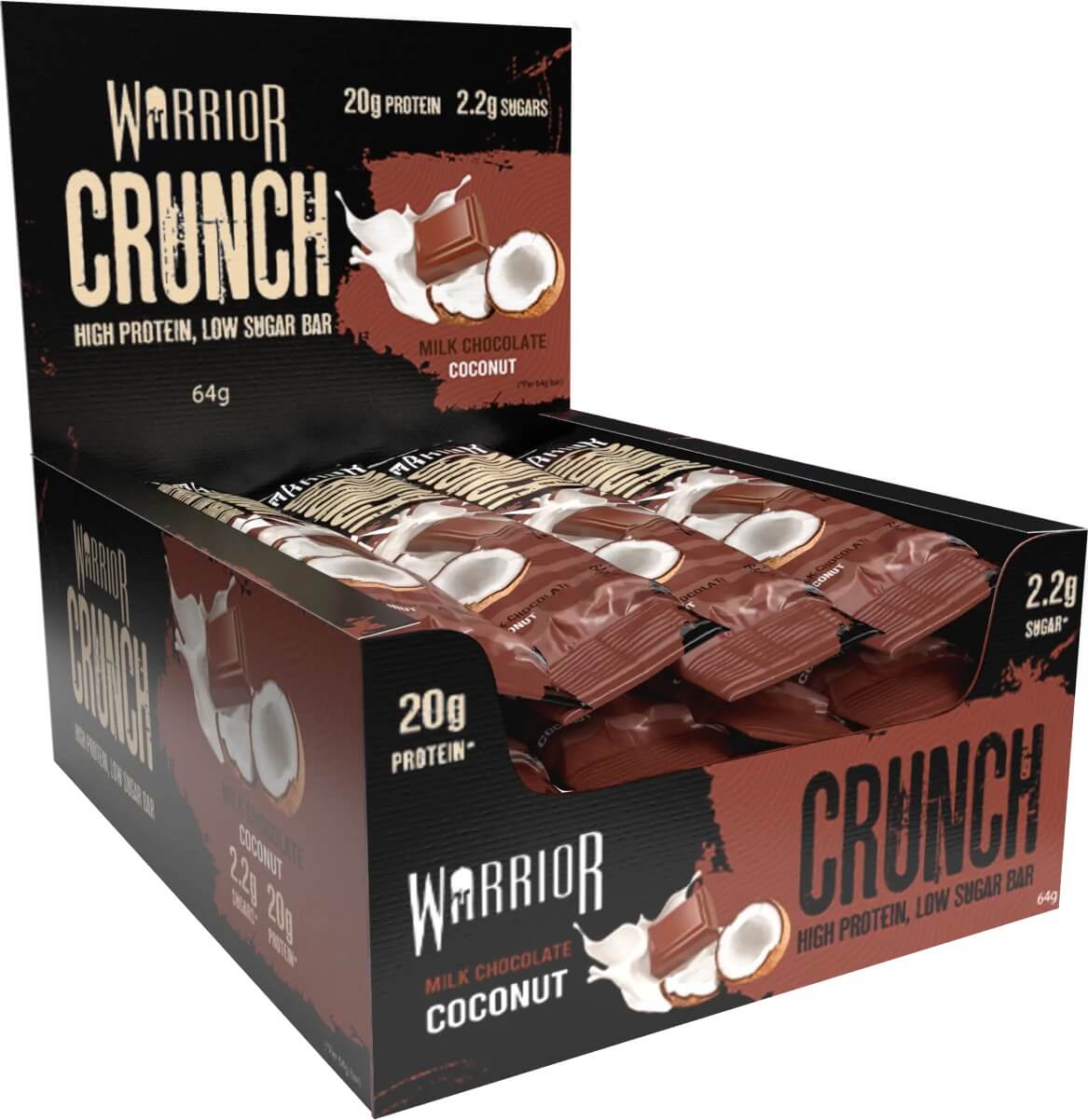 Warrior Crunch Proteinbar - Milk Chocolate Coconut 64g x 12st