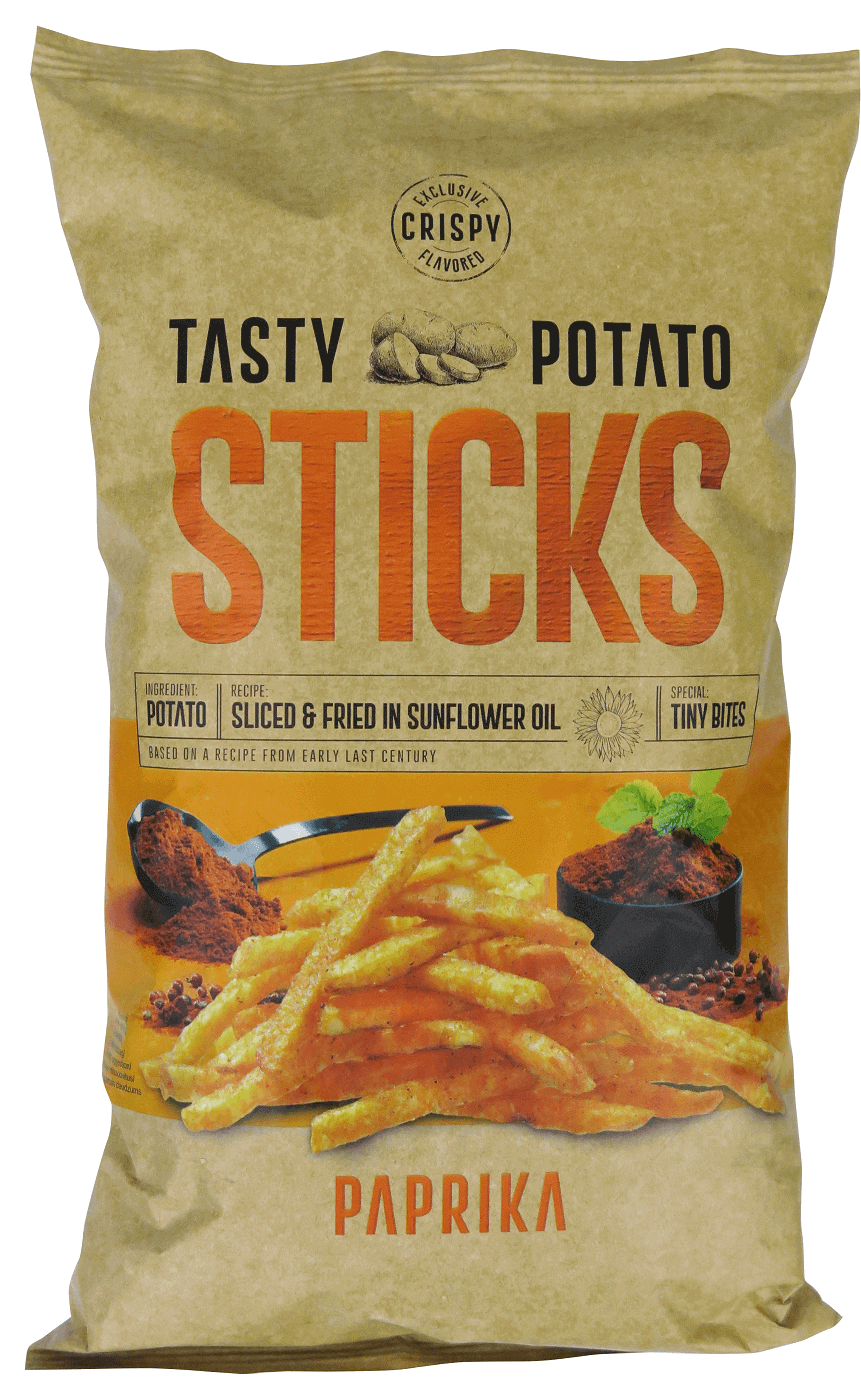 Tasty Potato Sticks Paprika 125g | Snacks - Chips | Gottegrisen
