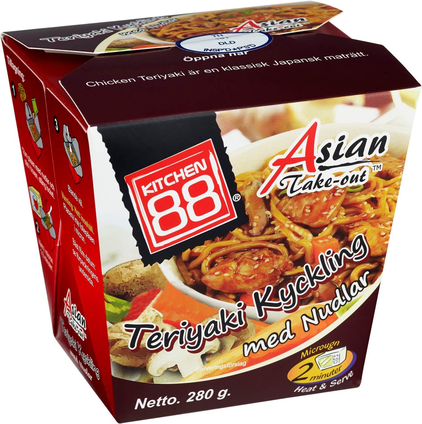 Läs mer om Kitchen 88 - Teriyaki kyckling med nudlar 280g