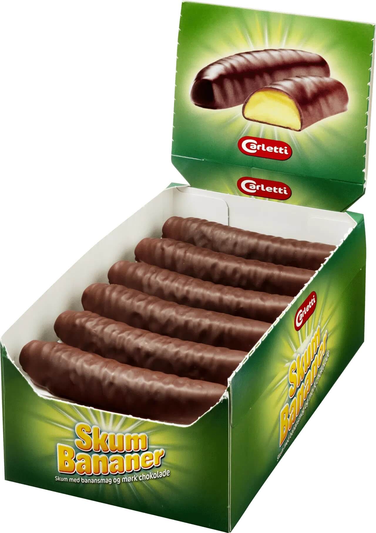 Läs mer om Carletti Skumbananer oinslagen 25g x 18st