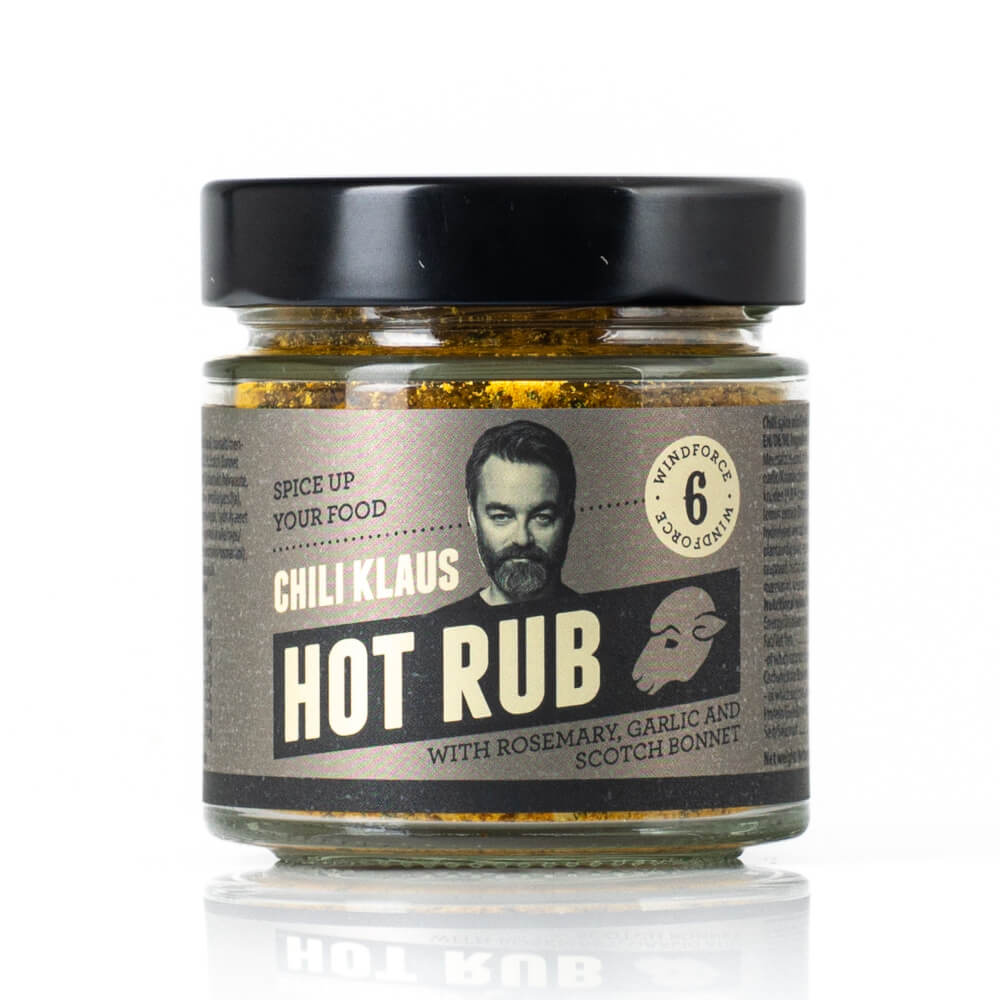 Läs mer om Chili Klaus Hot Rub - Rosemary, Garlic & Scotch Bonnet 80g