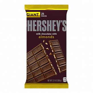 Läs mer om Hersheys Milk Chocolate Bar with Almonds Giant Bar 209g