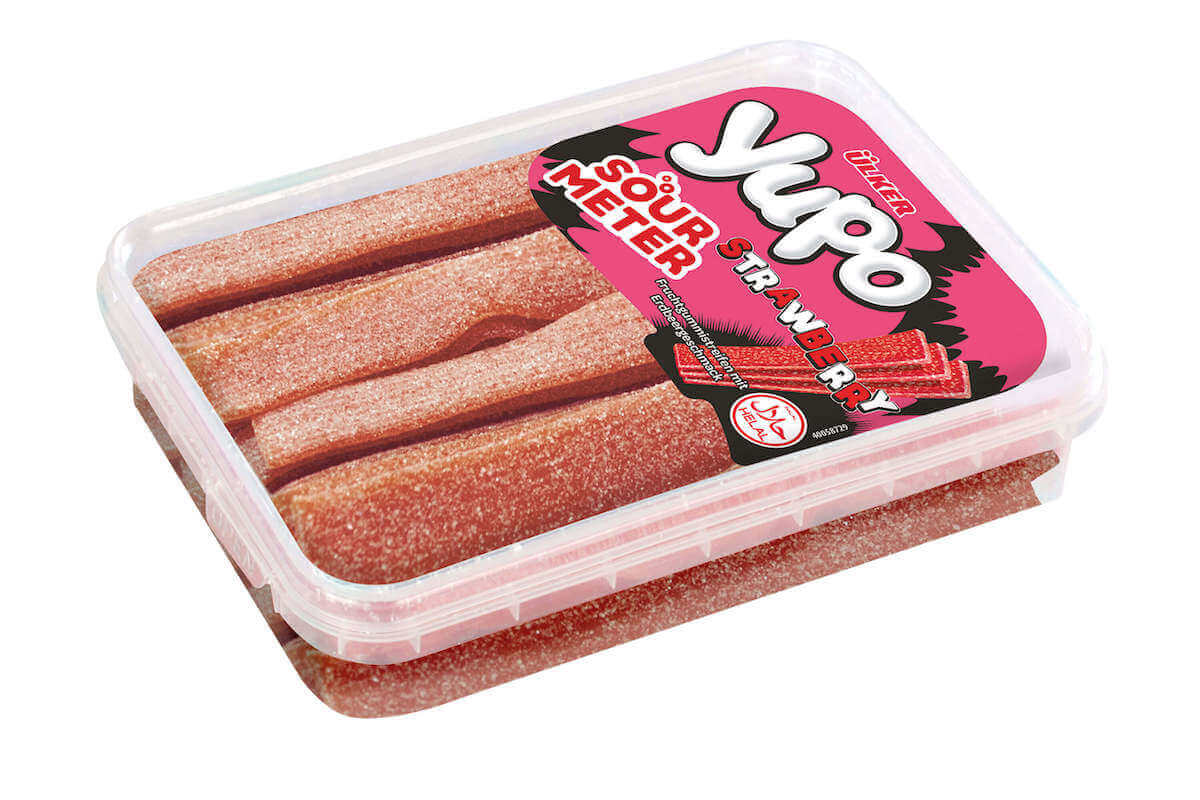 Yupo Sour Strawberry Belts 225g