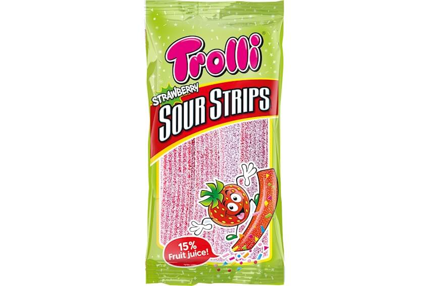 Trolli Sour Strips Strawberry 85g