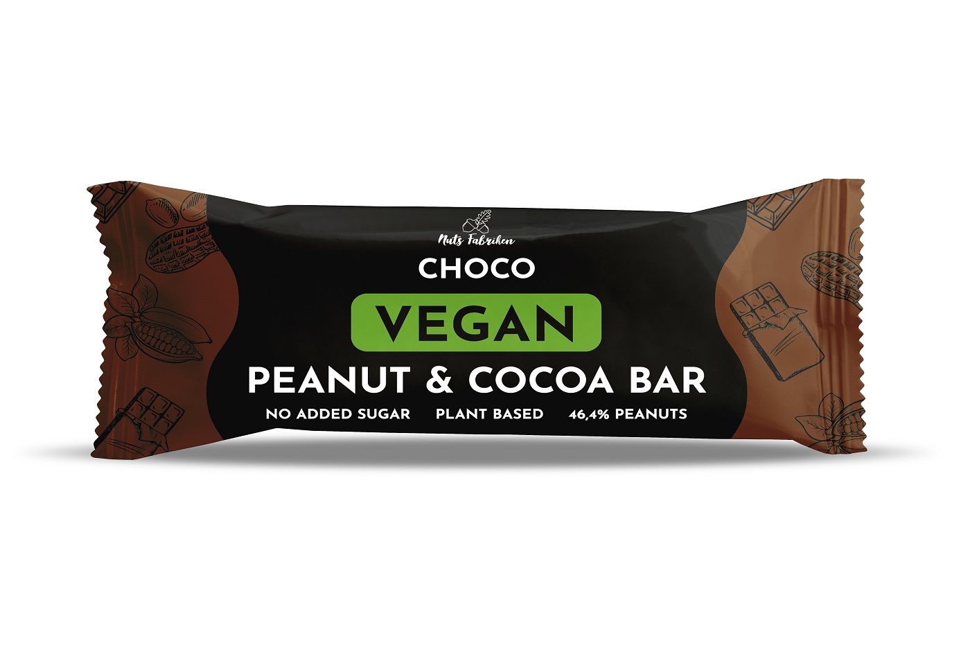 Läs mer om Nuts Fabriken Choco Vegan Peanut & Cocoa Bar 40g